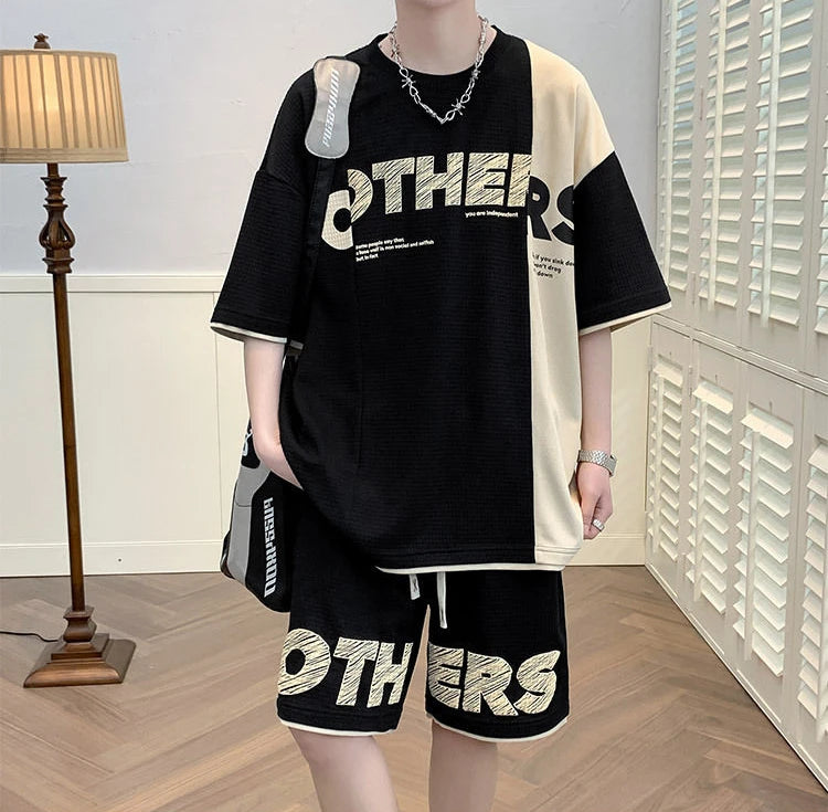Top Shorts Sets Man Casual Sports Suits 2025 Trend Tracksuit Basic Summer Print T Shirt Original Brands Jogging Men's Clothing O