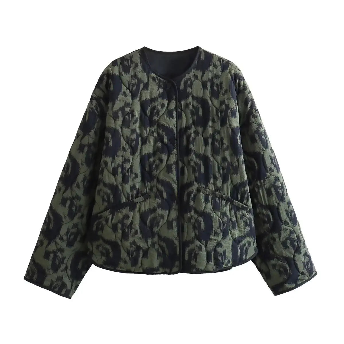 European and American style women's clothing 2025 fashion autumn and winter new item loose animal pattern printed cotton jacket