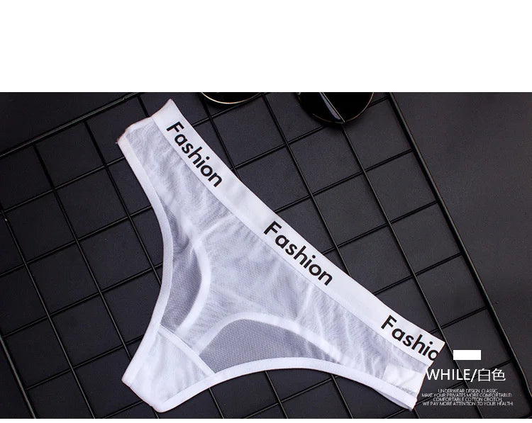SP&CITY Sporty Style Sexy Transparent Underwear Women Crotch Cotton Briefs Soft Hollow Out Panties String Thong Sex Lingerie
