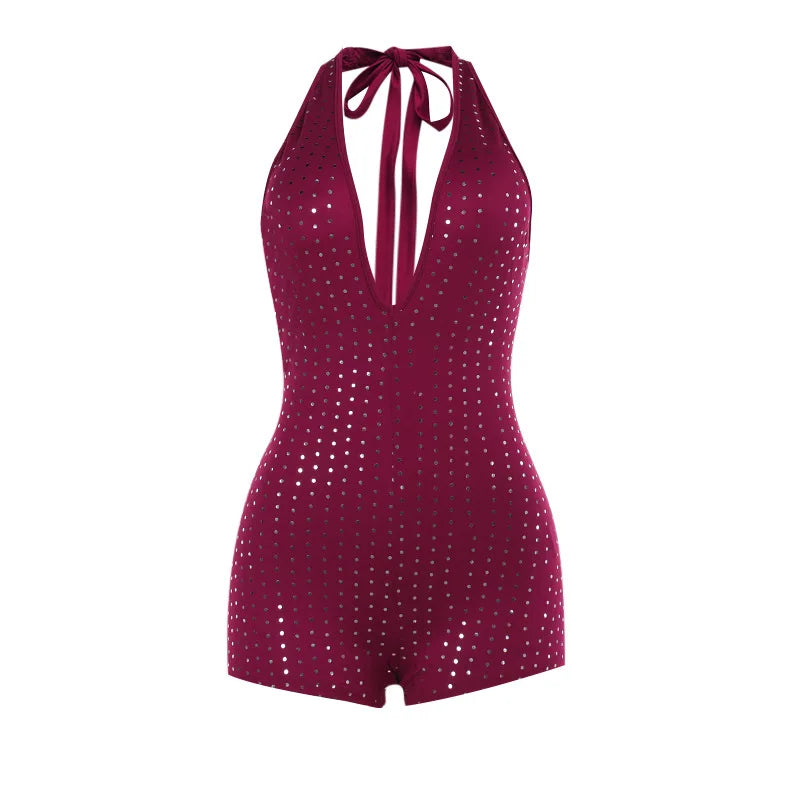 Sexy Club Women Black Style V-Neck Rompers Playsuits Bodysuit Sleeveless Streetwear Overalls Top Suit Summer Spring Jumpsuit