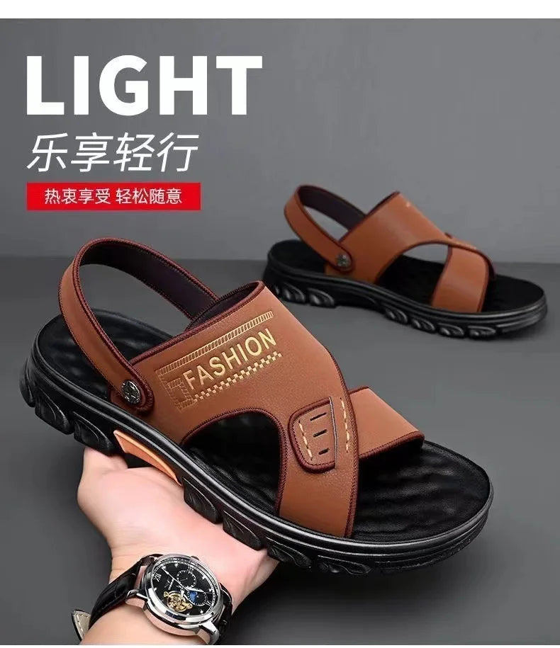 Men's sandals summer non-slip beach shoes casual wear cool slippers men's thick soles
