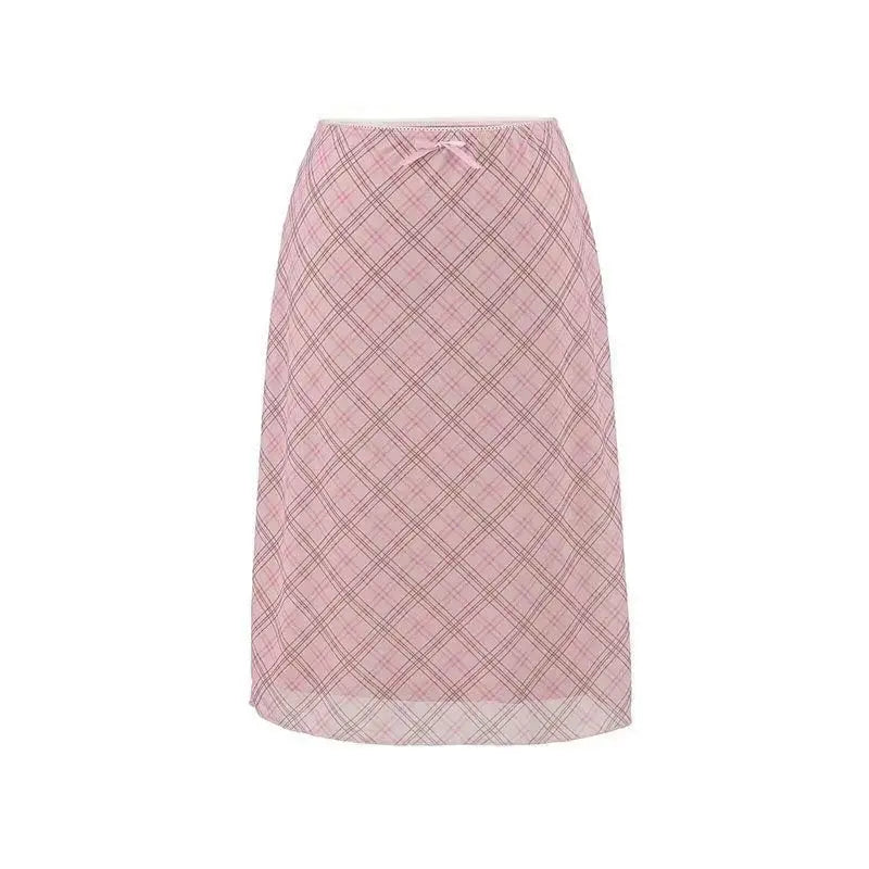 Spring Summer Women's Long Skirt High Waist A-line Skirt Ladies Korean Fashion Solid Pink Fishtail Skirts for Women