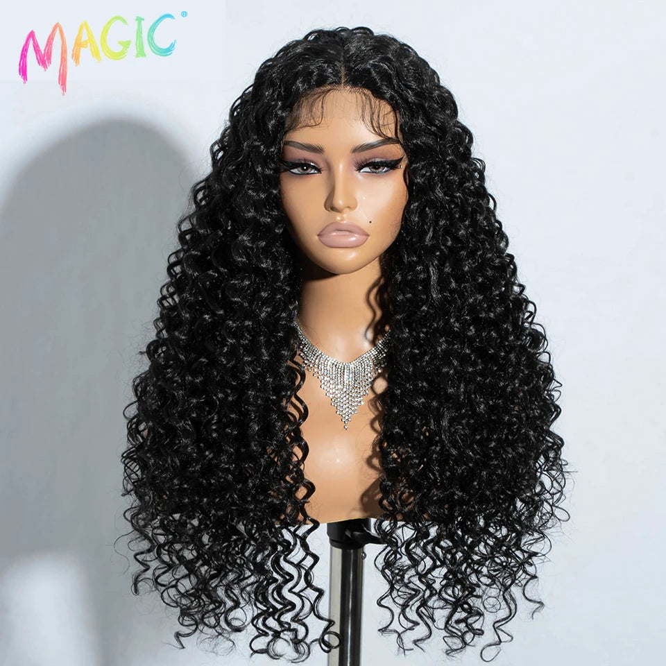 Magic Synthetic Lace Front Wig Baby Hair Red Wig Long Curly Wig 30 Inch Ombre Blonde Ginger Lace Wigs For Black Women Wigs