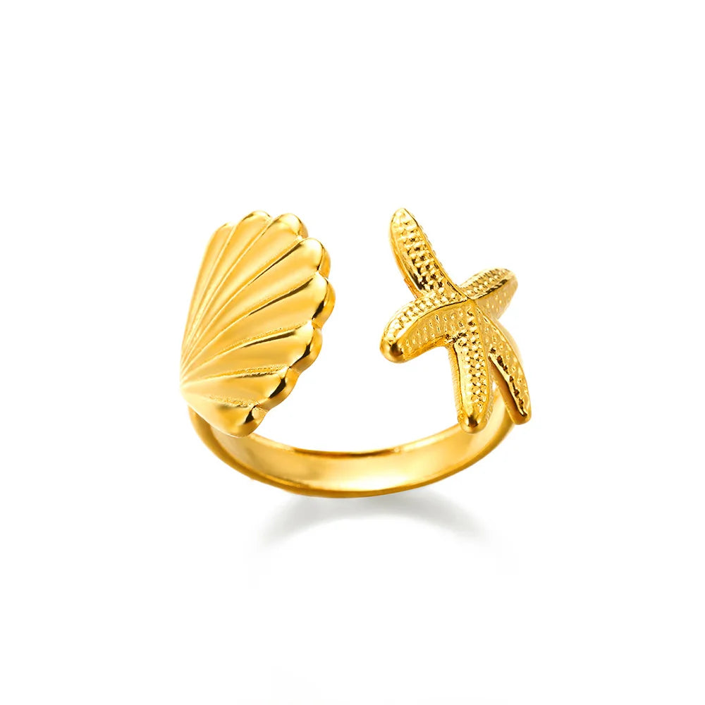 Zircon Moon Star Rings For Women Stainless Steel Glowing Moon Star Adjustable Finger Ring Aesthetic Wedding Jewelery Gift Femme