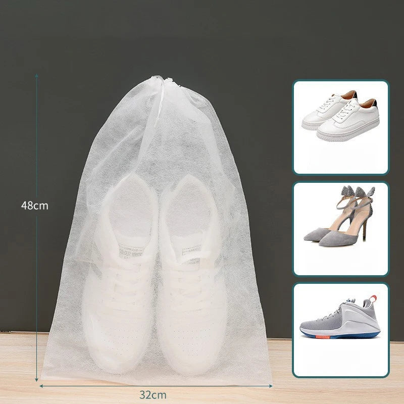 Shoe Dust Covers Drawstring Cloth Storage Bag 50/100pcs Dust Proof Shoe Bag High Heels Boot Organizer Travel Portable Pouch