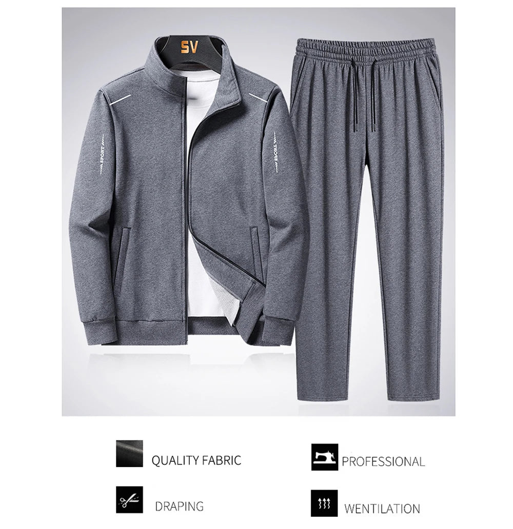 Mens Sportwear Sets Autumn Fashion Men Sporting Suit Sweatshirt +Sweatpants 2 Pieces Sets Men Tracksuit Running Jogging Clothing