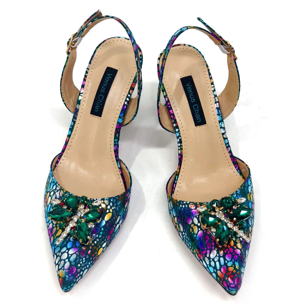 Italian Design African Ladies Party Shoes and Bag Nigerian Fashion Lace Mini Bags and High Heel Pointed Shoes