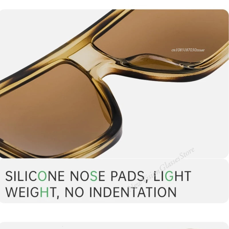Retro Pilot Men Sunglasses Fashion Clear Gradient Shades UV400 Women Luxury Square Sun Glasses BAZAARHUBO
