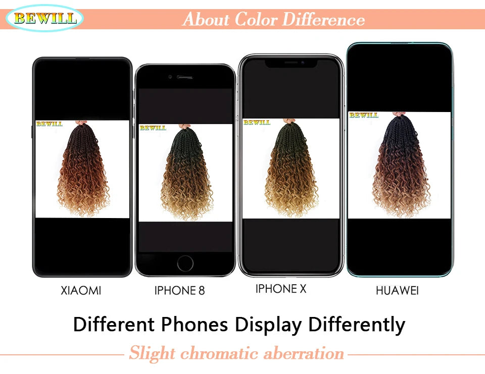 14 18 24 Inch French Curl Crochet Braids Boho Goddess French Curl Box Braids Crochet Hair Synthetic French Curly Braiding Hair