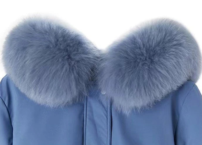 2025 Winter Women's Parka Cotton Padded Coat Korean Style Mid Length Waist Cinching Thickened for Cold Suitable for Short Girls