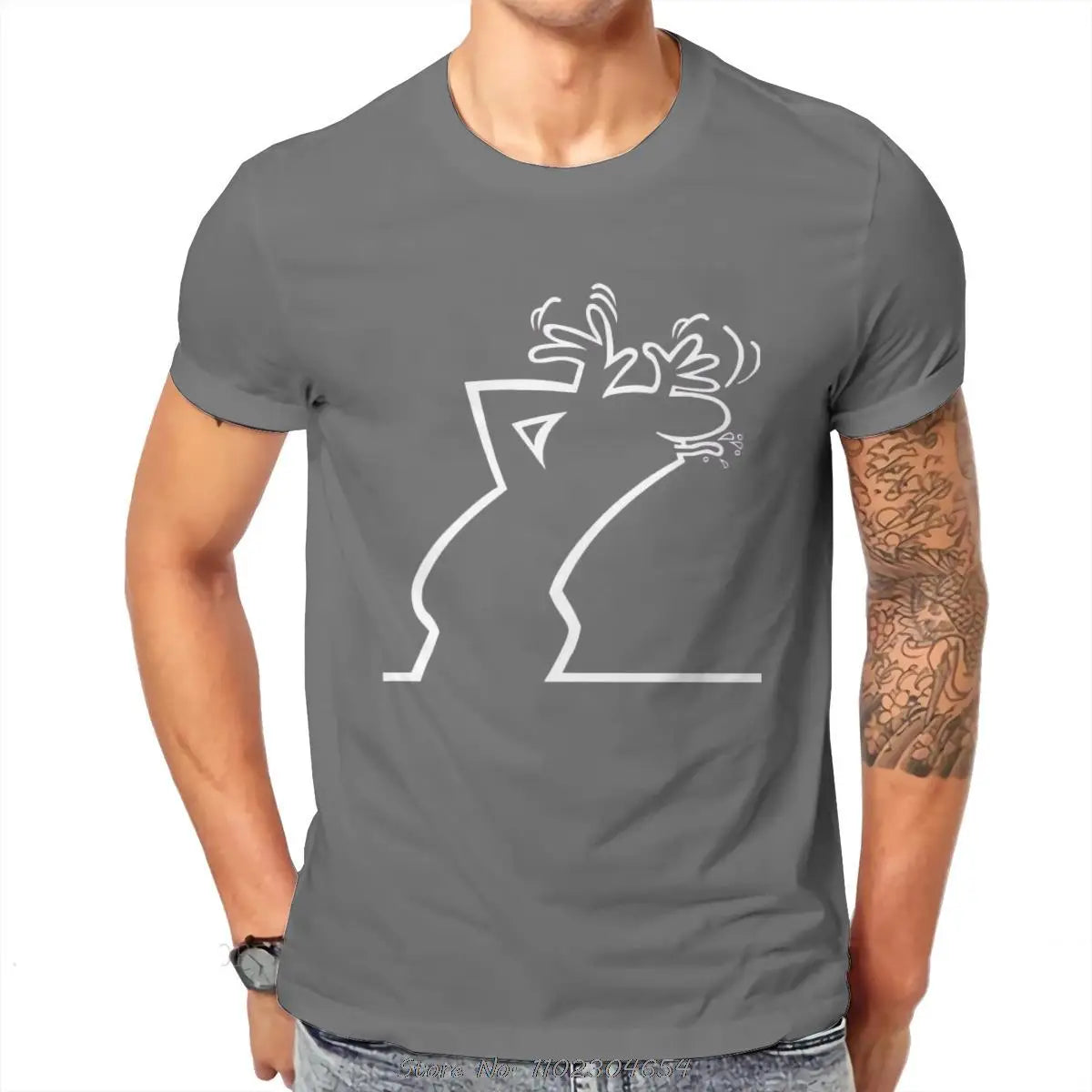La Linea Bilder  Foto Upload TShirt Men Alternative Casual O-neck Cotton T-Shirt Funny Tees Harajuku Streetwear