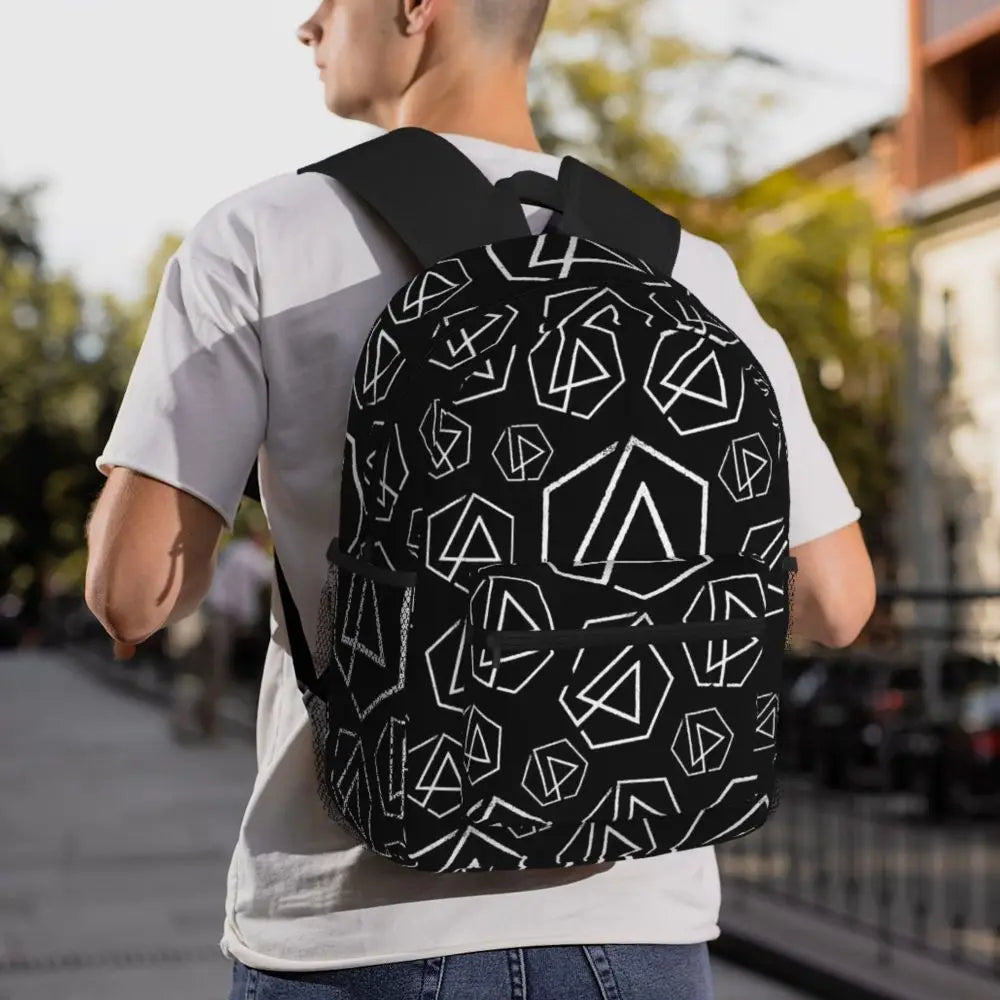 L-Linkin-S P-Park-S Band Student Backpack School Bag Hiking Travel Daypack for Boys Girls Fashion Bookbag Shoulder Bags