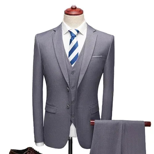 Elegant Suits For Men Wedding 3 Pieces 2 Set  Fashion Classic Full Jackets Vest Pants Blazers Outfit 2024 Formal Costume