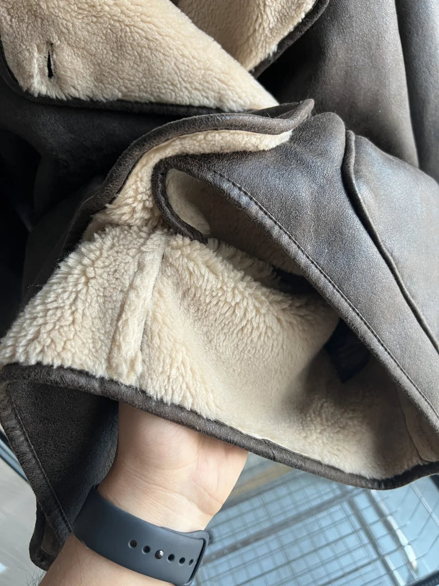 ETJ 2025 Fall/Winter New Arrival Women's ZW Series Double-Sided Collar Oversized Long-Sleeve Jacket Warm Coat 3548246