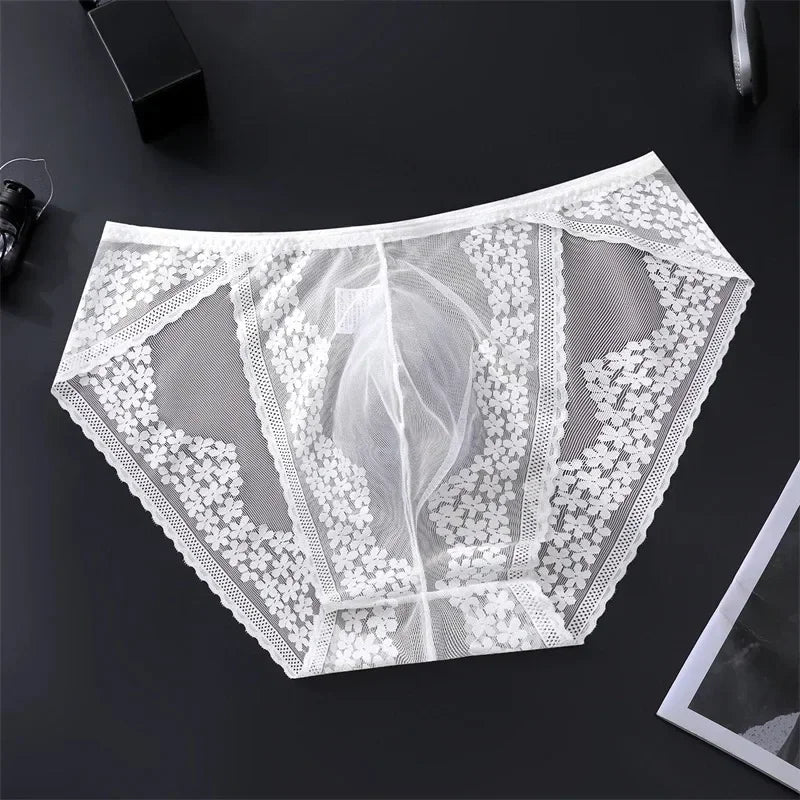 Lace Men's Underwear Ice Silk Calzoncillos Hombre 3D Convex Bag Adults 18 Plus Size Sexy Lingeries for Man Tangas Japonesa New