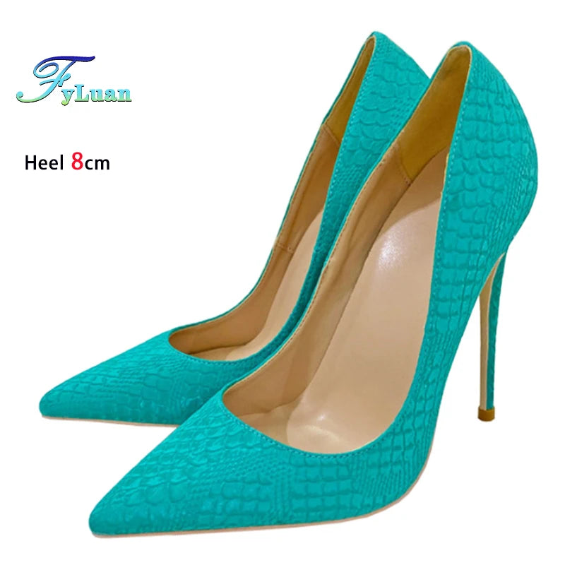 Snake Pattern Thin High Heels Women 8CM 10CM 12CM Elegant Shallow Mouth Party Dress Shoes Brand Lady Shoes Office Woman Pumps