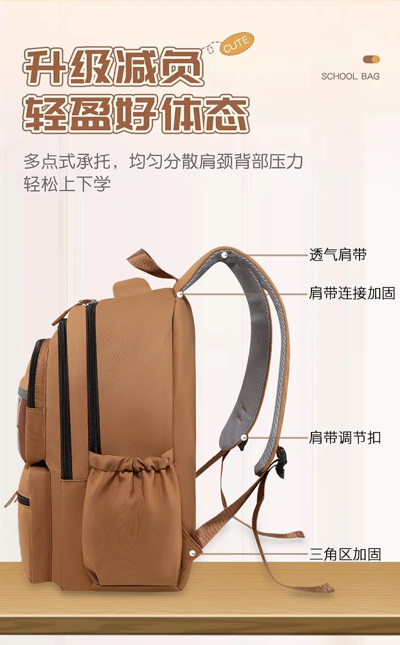 Kawaii Capybara School Backpack for Girls School Bags Set Casual Daypack Teens Girls Book Bag Children Schoolbag Travel Backpack