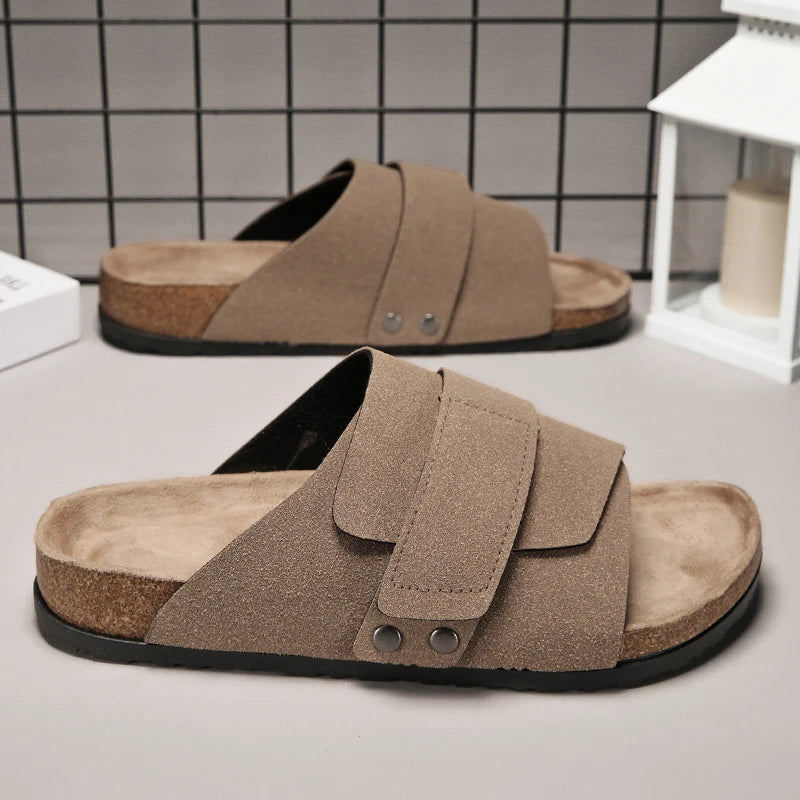 Brand Men Women Sandals Summer Designer Couple Cork Clogs Sandals Luxury Classic Unisex Mules Beach Slide With Adjustable Buckle