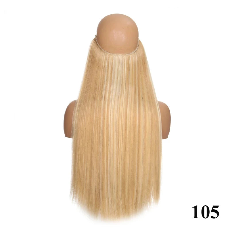 Fish line hair extension piece length (40cm 50cm 60cm) straight hair curly hair daily wear suitable for all women