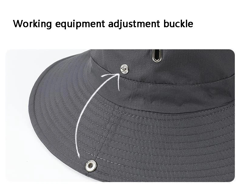Summer Wide Large Brim Men Fisherman Hat Waterproof UV Protection Sun cap Hiking Fishing Climbing Oversized Safari Bucket Hats BAZAARHUBO