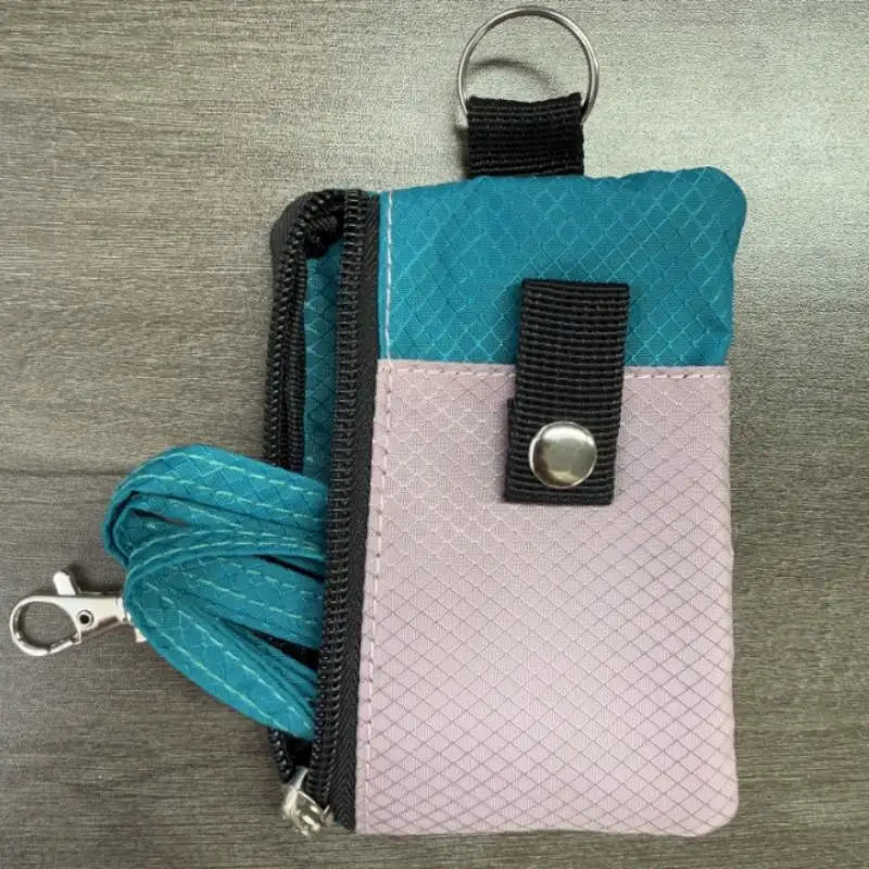 Badge Holder With ID Window Small Wallet Waterproof Anti-Theft Travel Keychain Wallet Men Women Slim Zip Card Lanyard Wallet