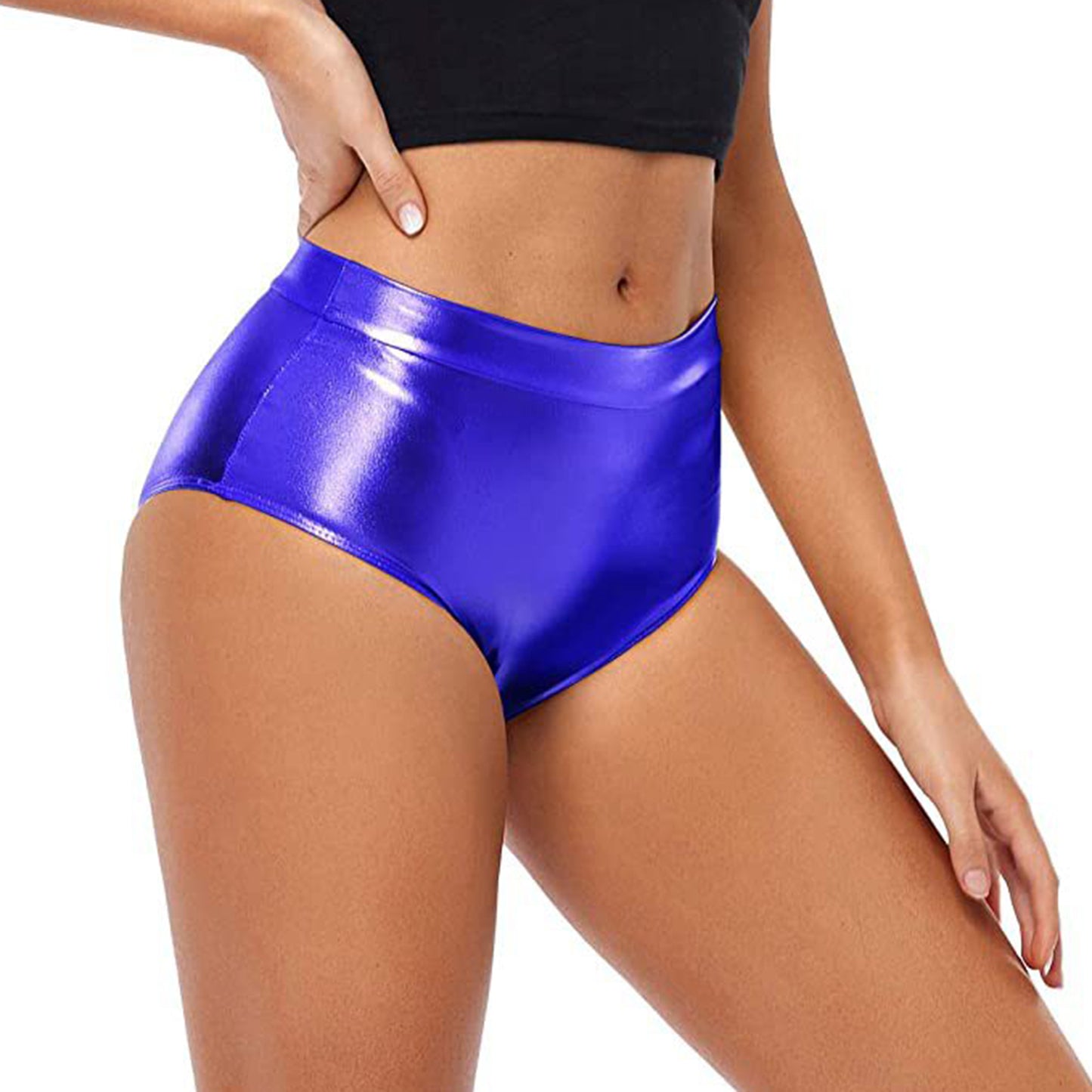 Sexy Rave Dance Costume Women's Metallic Shiny Booty Shorts Skinny Panties Hot Short Pants for Carnival Club Party Bottoms