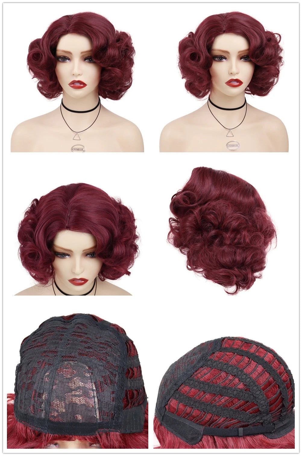 GNIMEGIL Synthetic Cosplay Wig Short Curly Hair Platinum Blonde Wigs for White Women Fluffy Curls Flip 60s Gatsby Hairstyle Wigs