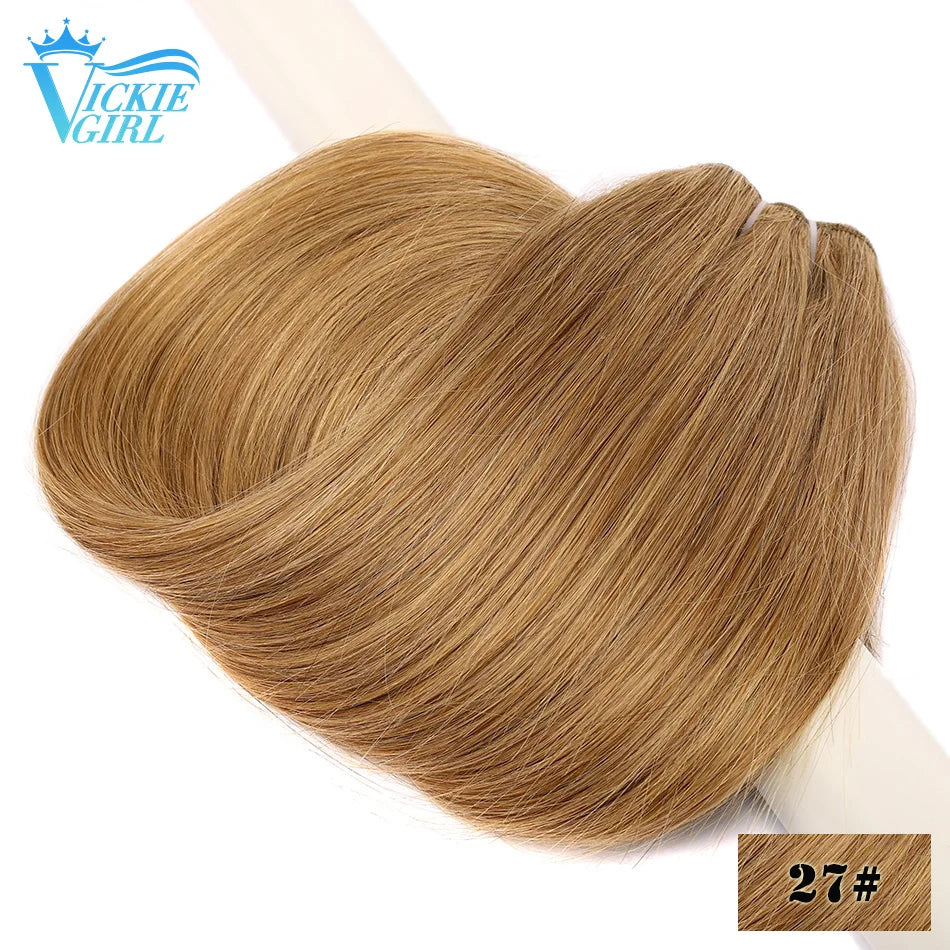 Straight Human Hair Weave Extensions Ombre Blonde Bundles Extensions 100g/Pcs 16"-28"  Straight Remy Skin Double Weft Hair