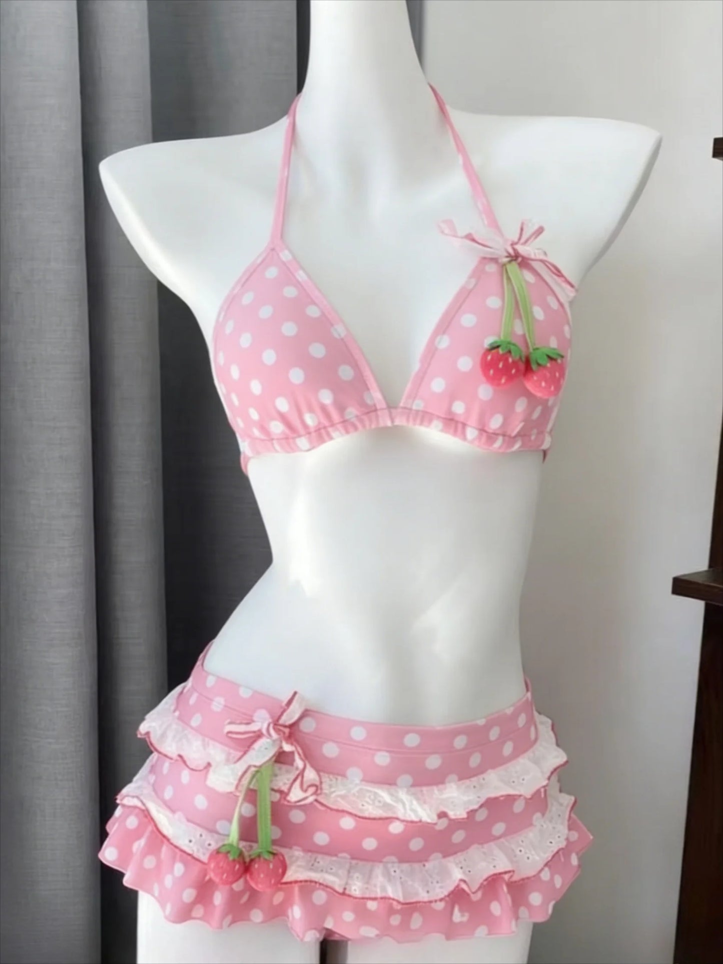 Fashion Women Halter Neck 3 Piece Bikini Set Removable Padding Adjustable Straps Elegant Summer Beach Outfit Swimwear 2026 New