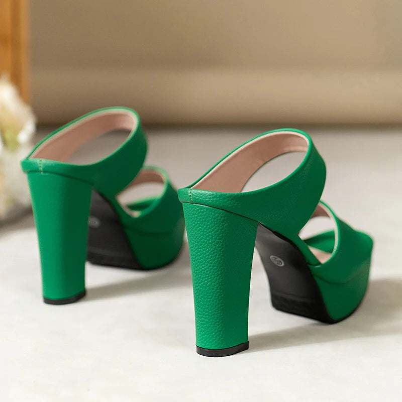 Aphixta Platform Slides 10cm Super High Heels Sandals Summer Woman Shoes Elegant Party Slides Shoes Sexy Outside Heels Size 42