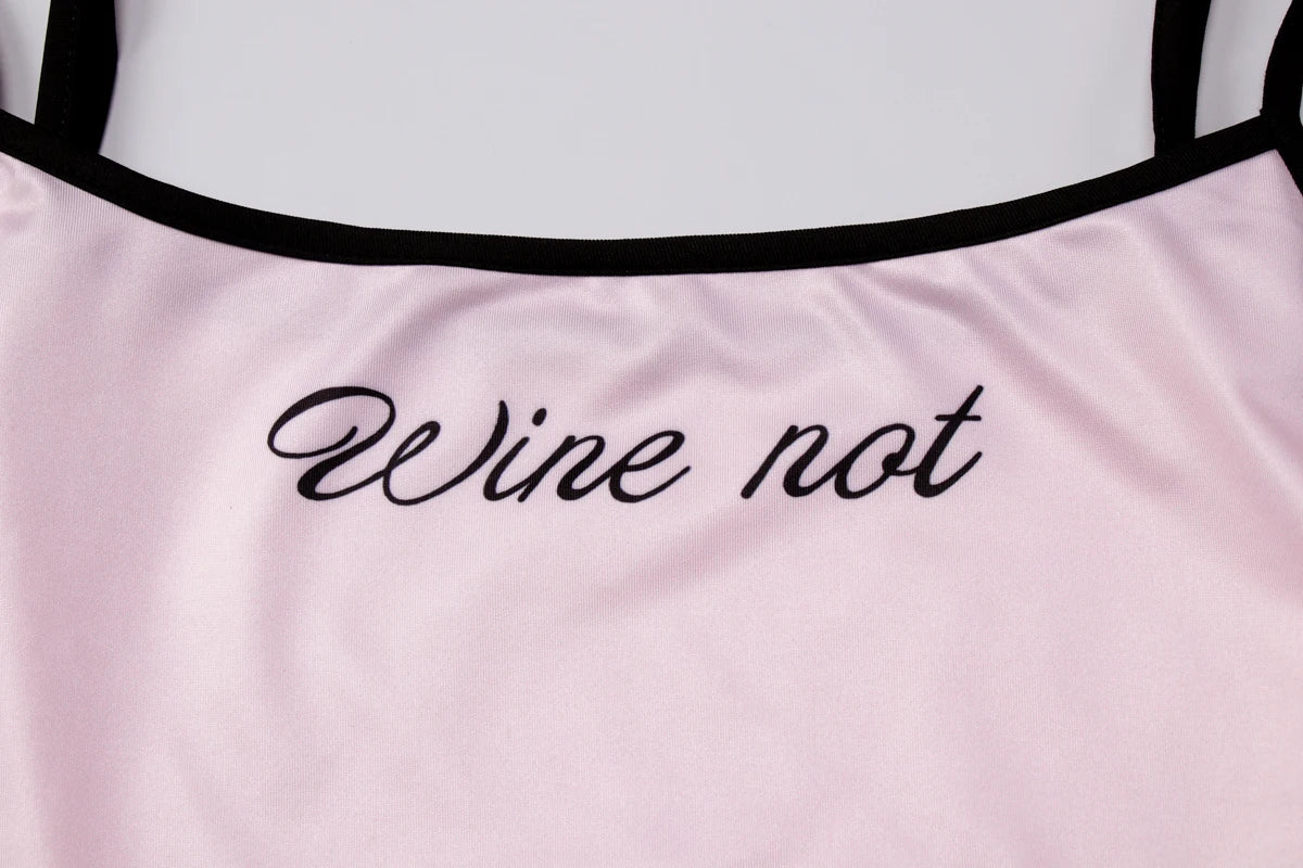 Dulzura Summer Fashion Sexy Backless Slim Letter Print Crop Camisole Women'S Casual Versatile Y2K Top Party Street Style Clothes