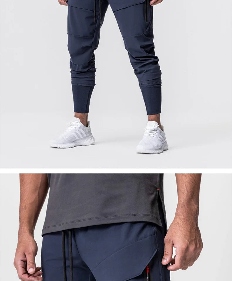 Mens Summer Quick Dry Streetwear Trousers Man Running Joggers Pants Sweatpants Bodybuilding Sports Compression Trackpants