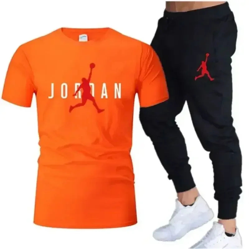 2026 New Summer Popular Men's Set, Men's Sports Set, Printed Leisure Fashion Short Sleeve Set, Men's Jogging Set