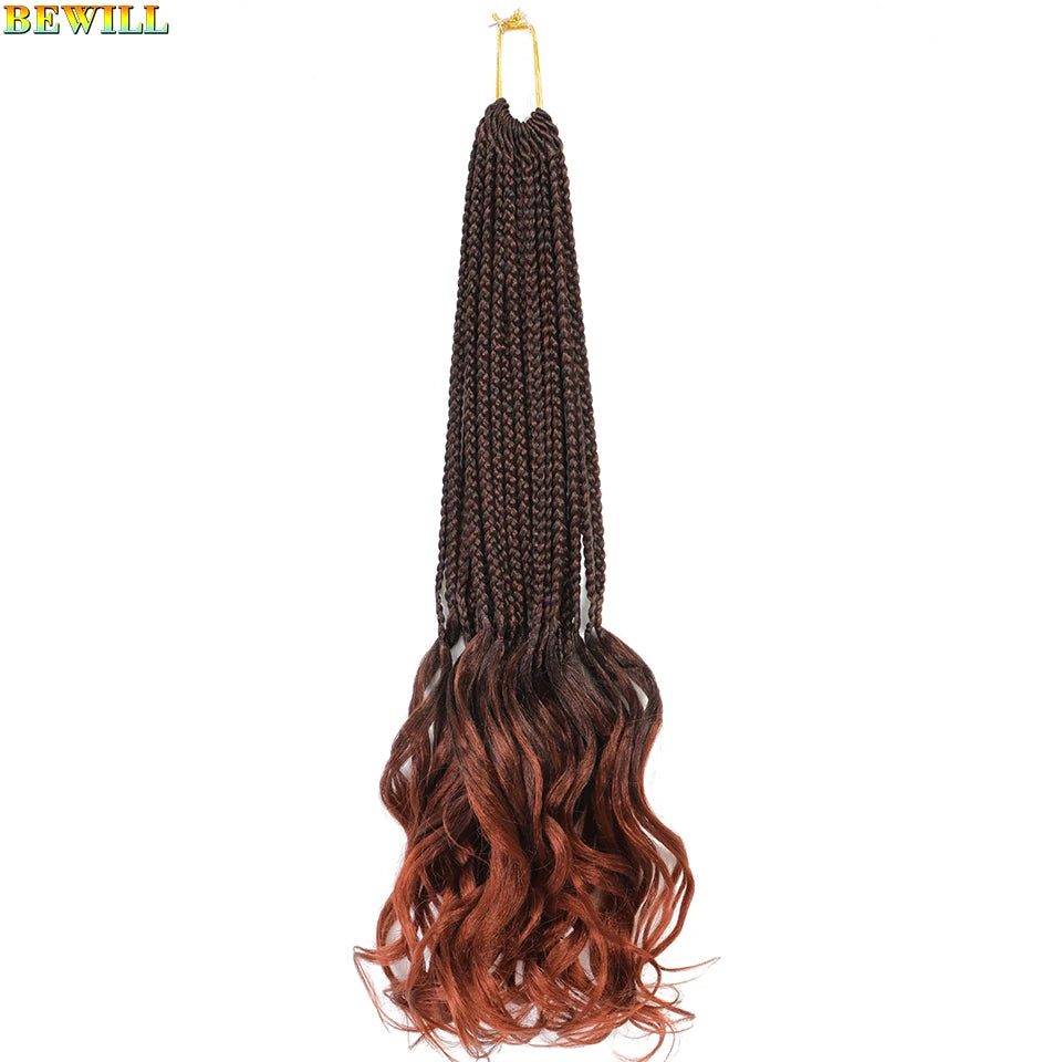 14 18 24 Inch French Curl Crochet Braids Boho Goddess French Curl Box Braids Crochet Hair Synthetic French Curly Braiding Hair