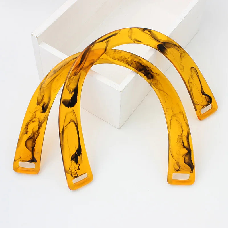 2/4/6PCS High Quality Semi-circular Resin Handle C-Shaped Crossbody Bag Removable Handle with Double Holes DIY Wallet Making