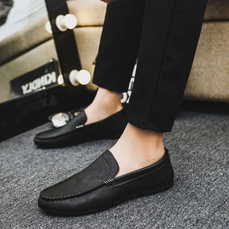 Black Leather Casual Social Shoe for Men Brown Cheap Clearance Liquidation New Dress Shoes Man Official Legitimate Gentleman 39