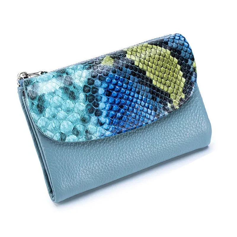 Short Genuine Leather Wallet Women RFID Card Holder Purse Ladies Mini Soft Real Cow Leather Clutch