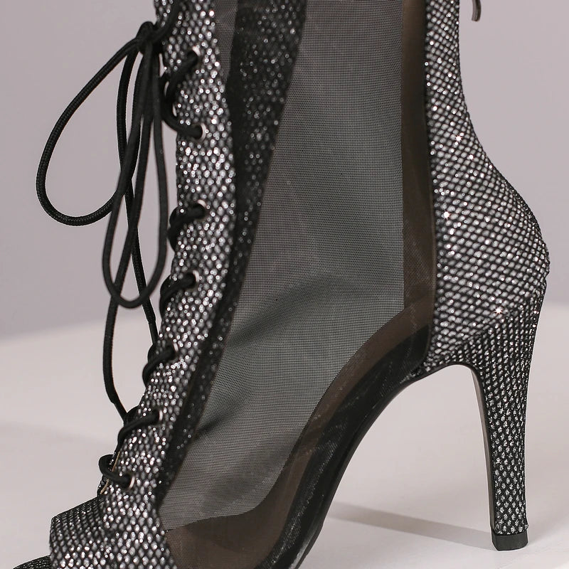 Women's Jazz Dance High Heels Shoes Black Sandals Sexy Party Stilettos Boots for Ballroom Jazz Dancing Heels Shoes Women Size 46