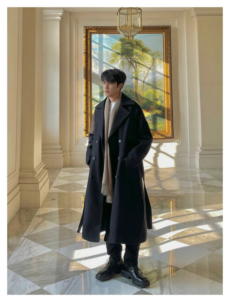 Long Coats Men chamarras para hombre Woolen Jackets winter coat men Trench Male Vintage Loose Heavy Jackets Men Leisure Overcoat