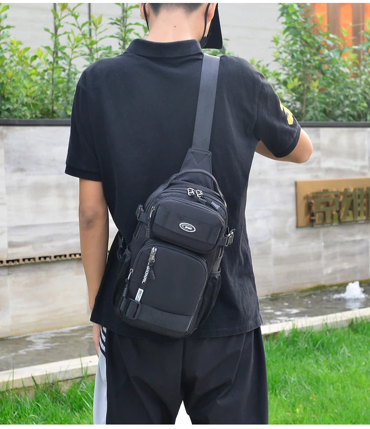 Large Capacity Men's Waist Packs Crossbody Bag High Quality Light Oxford Chest Pack Fashion Casual Men's Handbag Shoulder Bag