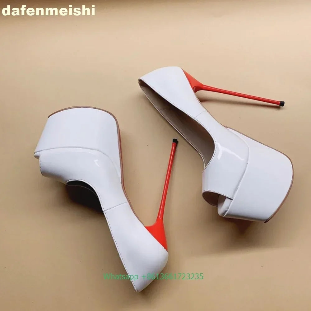 Leopard Print/solid Color Platform Round Toe Fashion Sexy High Heels Super Thin High Heel Women Pumps Shallow Slip Women Shoes
