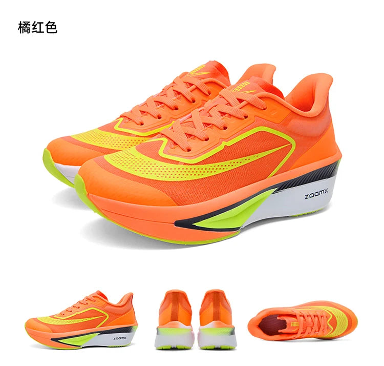 Brand Men's Carbon Plate Running Shoes Soft Cushion Shock Absorbing Sports Shoes Unisex Sneakers Light Anti-Slip Training Shoes