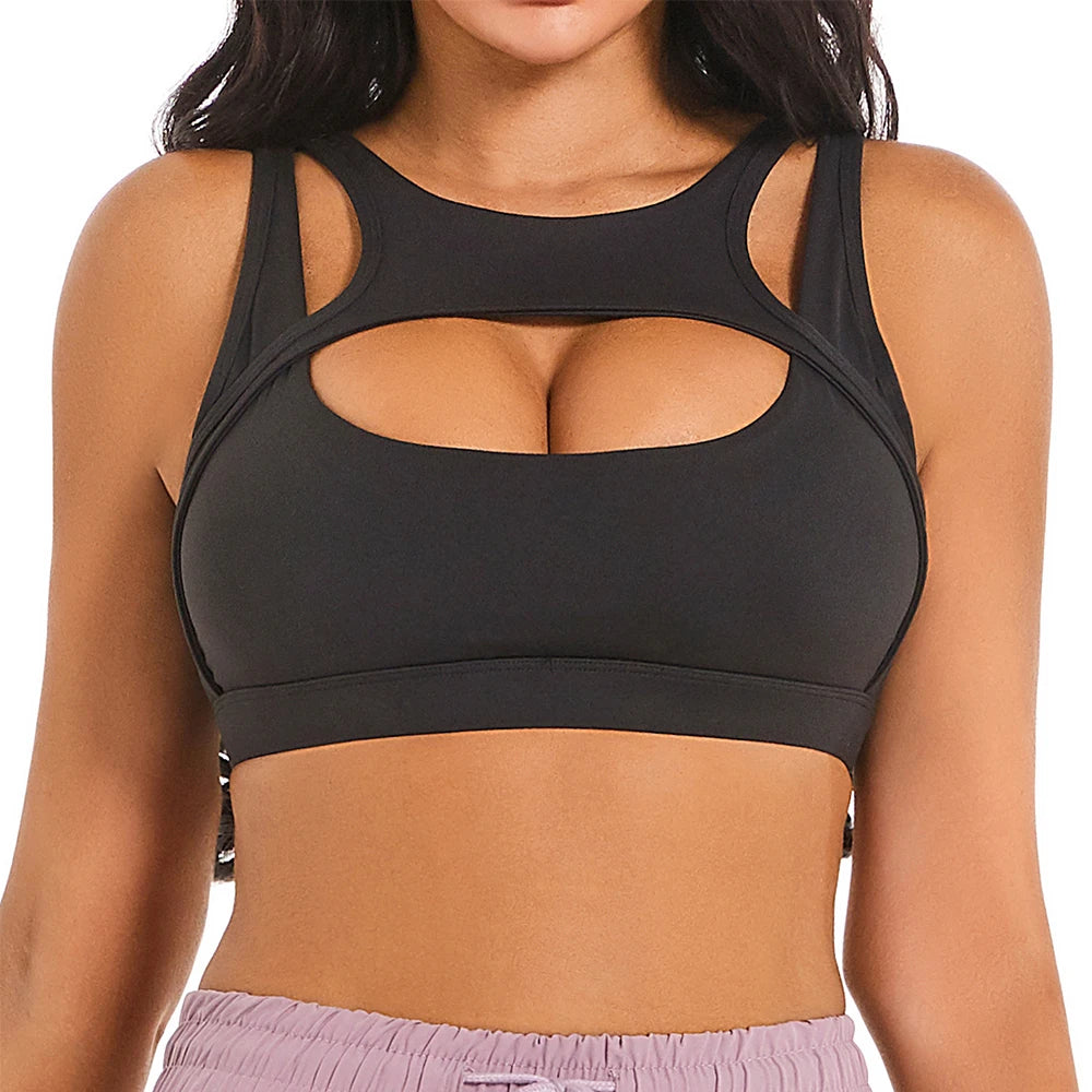 Removable Cups Sports Bra Shockproof Running Fitness Anti-sagging Upper Collection Soft Support High-strength Women's Yoga Vest