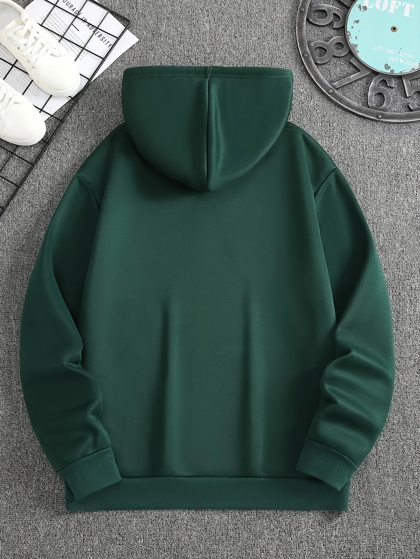 Men's autumn and winter casual fashion loose Brooklyn New York letter printed long sleeved hooded sweatshirt warm pullover BAZAARHUBO