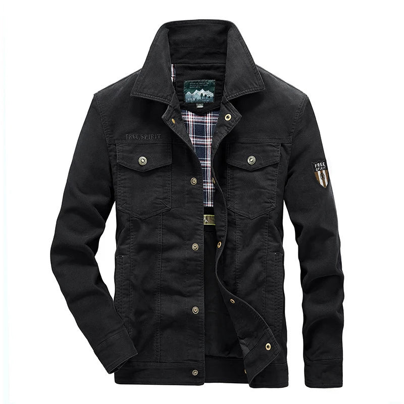 Autumn Men's Military Jacket Casual Man Stand Collar Cotton Business Coats Men Multi-pocket Windbreaker Jackets Clothing 7XL