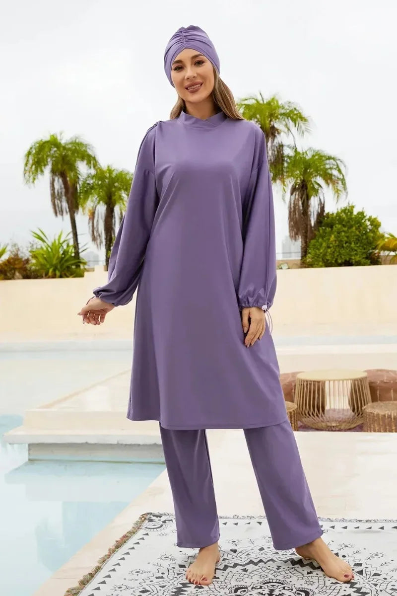 Muslim Femme Swimwear 2025 with Hijab Islamic Mujer Clothing Swimming Suit Modest Swimsuits Beach Cover Ups for Women