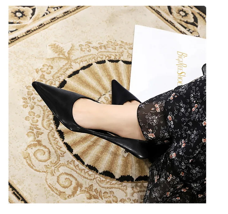 BIGTREE Shoes Women 4.5 Cm Heels Pointed Toe Woman Pumps Fashion Kitten Heels Large Size 34-43 Sexy Mid Heeled Female Shoes 2026
