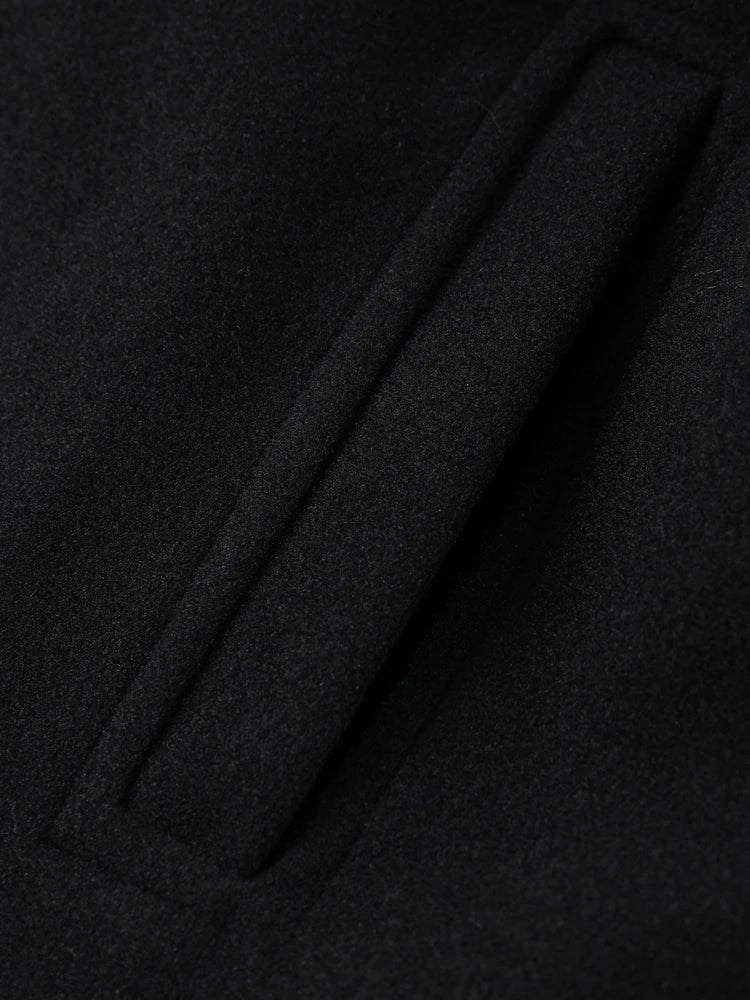 Faux Fur Collar Lace Up Woolen Overcoat Women Elegant Full Sleeve Waist Cinching Autumn Winter Bomber Coats Chic Lady Outerwears