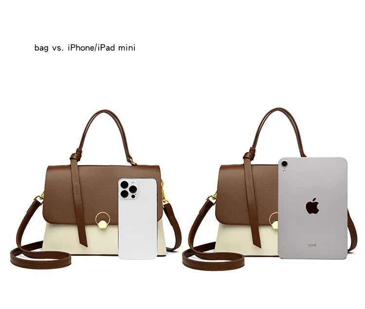 Fashionable Women's Bags, High-End Versatile Casual Bags, Trendy Textured Color-Blocked Handbags, Niche Shoulder and Crossbody Bags, a Great Choice for Gifting to Your Girlfriend