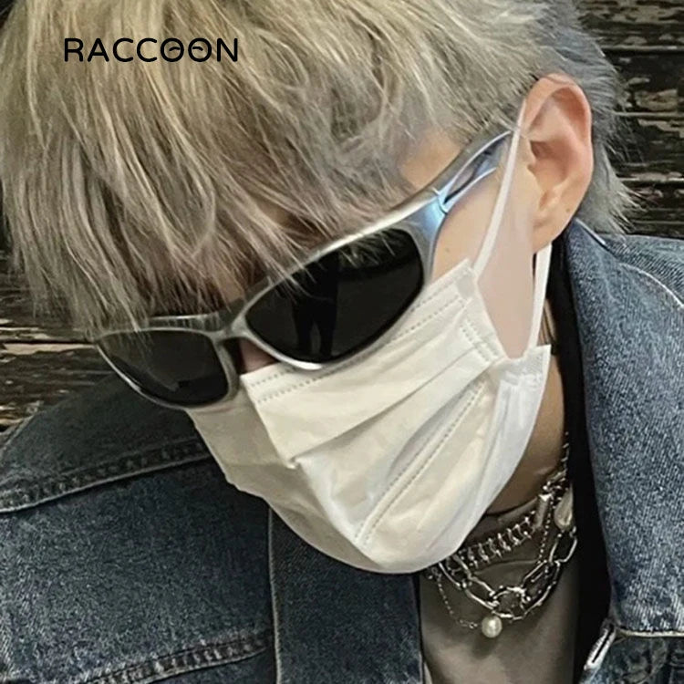 Cyber Y2K Futuristic Sunglasses Men Women Fashion Punk Sports Sun Glasses Steampunk Polarized Cycling Eyewear 2000S Aesthetic